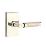 Emtek - Privacy, Modern Rectangular Rosette US14, L-Square Stem US14, Knurled Handle US14 LH - Polished Nickel