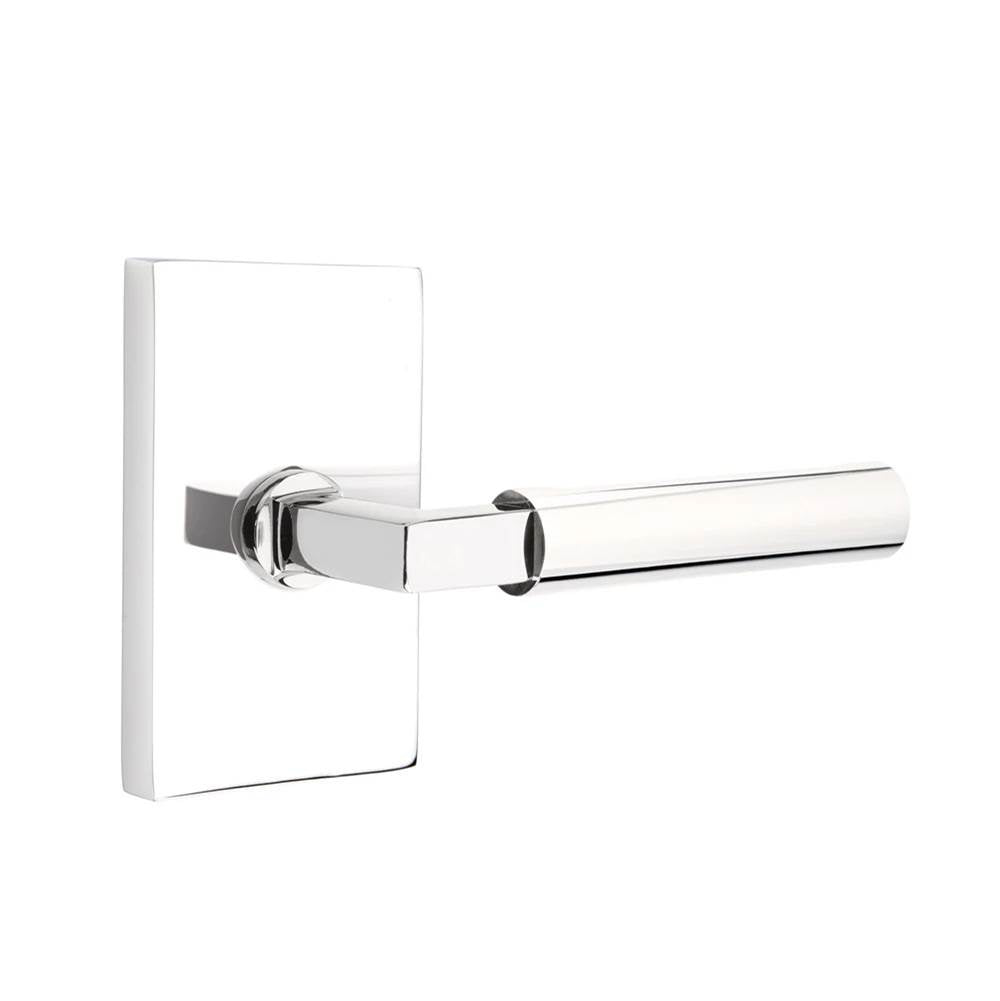 Emtek - Select Dummy, Modern Rectangular Rosette US26, L-Square Stem US26, Smooth Handle US26 - Polished Chrome