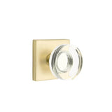 Emtek - Dummy, Square Rosette, Modern Disc Crystal Knob, US4 - Satin Brass