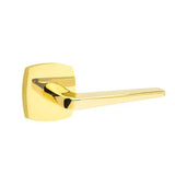 Emtek - Passage, Urban Modern Rosette, Athena Lever, RH, US3NL - Unlacquered Brass