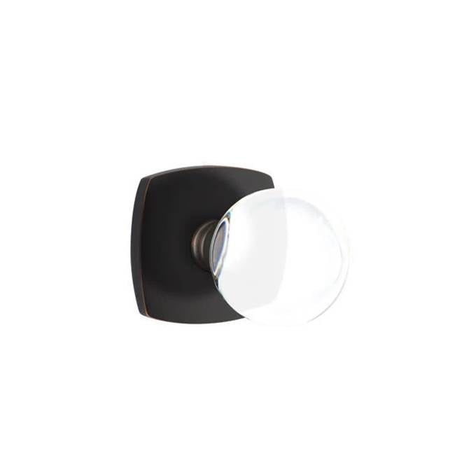 Emtek - Privacy, Urban Modern Rosette, Bristol Crystal Knob, US10B - Oil Rubbed Bronze