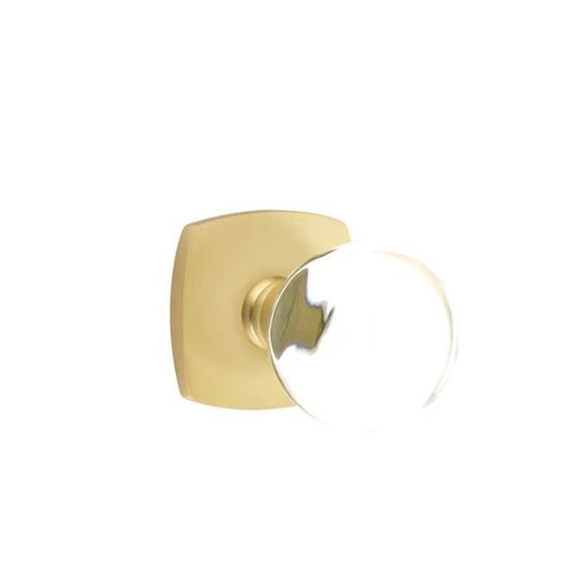 Emtek - Passage, Urban Modern Rosette, Bristol Crystal Knob, US4 - Satin Brass