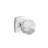 Emtek - Passage, Urban Modern Rosette US26, Conical Stem US26, White Marble Knob - Polished Chrome