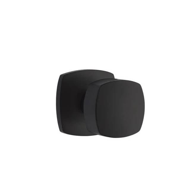 Emtek - Concealed Fastener Passage, Urban Modern Rosette, Freestone Square Knob, US19 - Flat Black