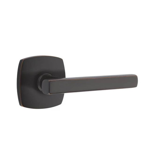 Emtek - Privacy, Urban Modern Rosette, Freestone Lever, LH, US10B - Oil Rubbed Bronze
