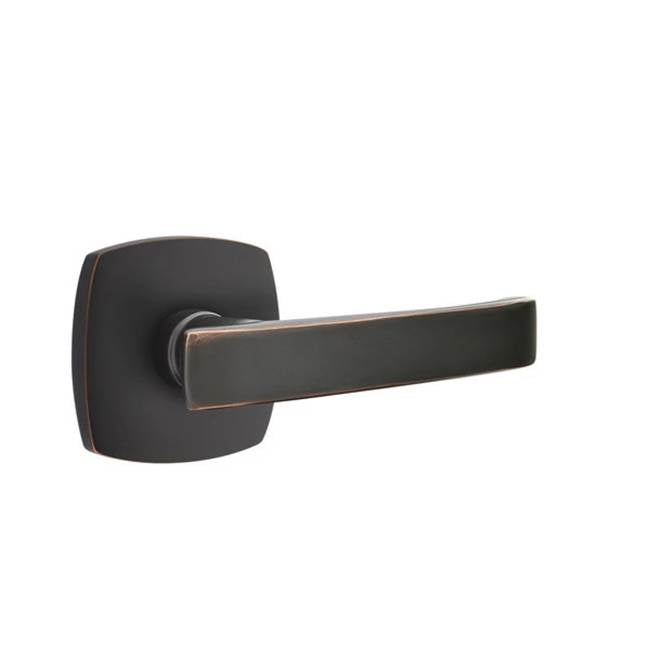 Emtek - Passage, Urban Modern Rosette, Geneva Lever, RH, US10B - Oil Rubbed Bronze