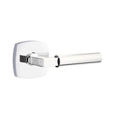 Emtek - Privacy, Urban Modern Rosette, Hercules Lever, LH, US26 - Polished Chrome