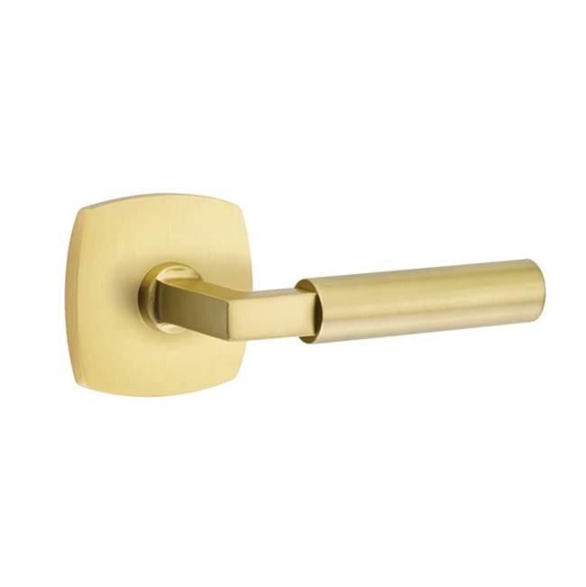Emtek - Privacy, Urban Modern Rosette, Hercules Lever, LH, US4 - Satin Brass