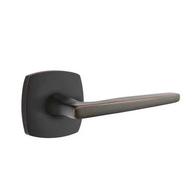 Emtek - Passage, Urban Modern Rosette, Hermes Lever, LH, US10B - Oil Rubbed Bronze