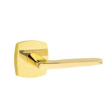 Emtek - Privacy, Urban Modern Rosette, Hermes Lever, LH, US3NL - Unlacquered Brass