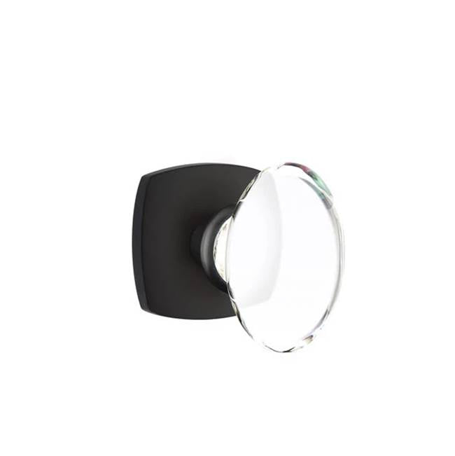 Emtek - Dummy, Urban Modern Rosette, Hampton Crystal Knob, US19 - Flat Black