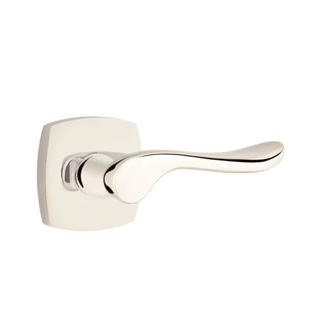 Emtek - Privacy, Urban Modern Rosette, Luzern Lever, RH, US14 - Polished Nickel