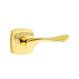 Emtek - Privacy, Urban Modern Rosette, Luzern Lever, RH, US3NL - Unlacquered Brass