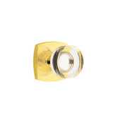 Emtek - Privacy, Urban Modern Rosette, Modern Disc Crystal Knob, US3NL - Unlacquered Brass