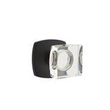 Emtek - Concealed Fastener Passage, Urban Modern Rosette, Modern Square Crystal Knob, US19 - Flat Black