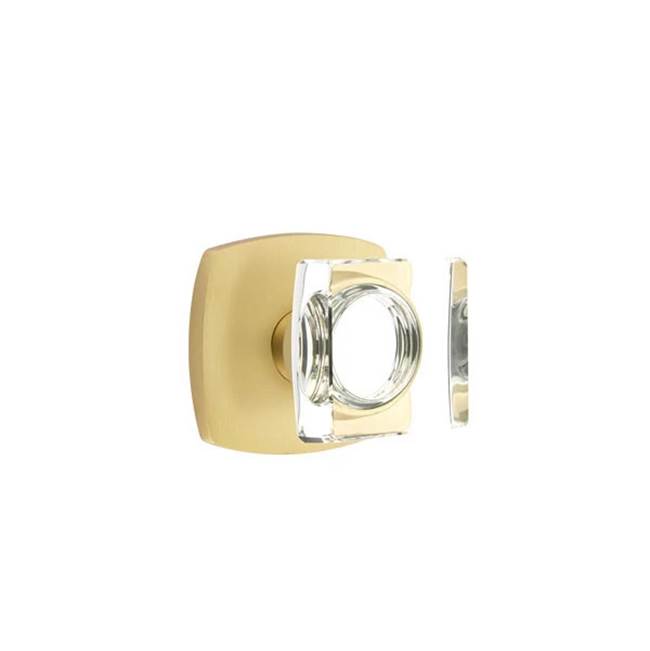 Emtek - Dummy, Urban Modern Rosette, Modern Square Crystal Knob, US4 - Satin Brass