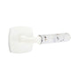 Emtek - Select Passage, Urban Modern Rosette Matte White, R-Bar Stem Matte White, Light Terrazzo Handle, LH - Matte White