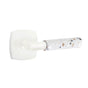 Emtek - Select Privacy, Urban Modern Rosette Matte White, T-Bar Stem Matte White, Light Terrazzo Handle, LH - Matte White