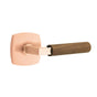 Emtek - Concealed Fastener, Select Privacy, Urban Modern Rosette Satin Rose Gold, L-Square Stem Satin Rose Gold, Dark Walnut Handle - Satin Rose Gold