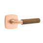 Emtek - Select Passage, Urban Modern Rosette Satin Rose Gold, R-Bar Stem Satin Rose Gold, Dark Walnut Handle, LH - Satin Rose Gold