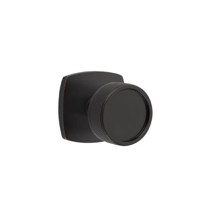 Emtek - Passage, Urban Modern Rosette US10B, Conical Stem US10B, Knurled Knob US10B - Oil Rubbed Bronze