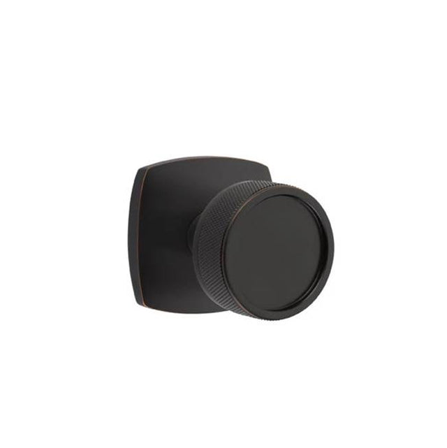 Emtek - Concealed Fastener Passage, Urban Modern Rosette US10B, Conical Stem US10B, Knurled Knob US10B - Oil Rubbed Bronze