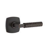 Emtek - Passage, Urban Modern Rosette US10B, L-Square Stem US10B, Hammered Handle US10B RH - Oil Rubbed Bronze