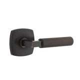 Emtek - Passage, Urban Modern Rosette US10B, L-Square Stem US10B, Straight Knurled Handle US10B RH - Oil Rubbed Bronze