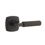 Emtek - Privacy, Urban Modern Rosette US10B, L-Square Stem US10B, Straight Knurled Handle US10B LH - Oil Rubbed Bronze