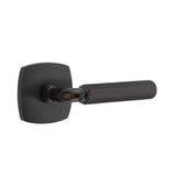 Emtek - Privacy, Urban Modern Rosette US10B, R-Bar Stem US10B, Straight Knurled Handle US10B LH - Oil Rubbed Bronze
