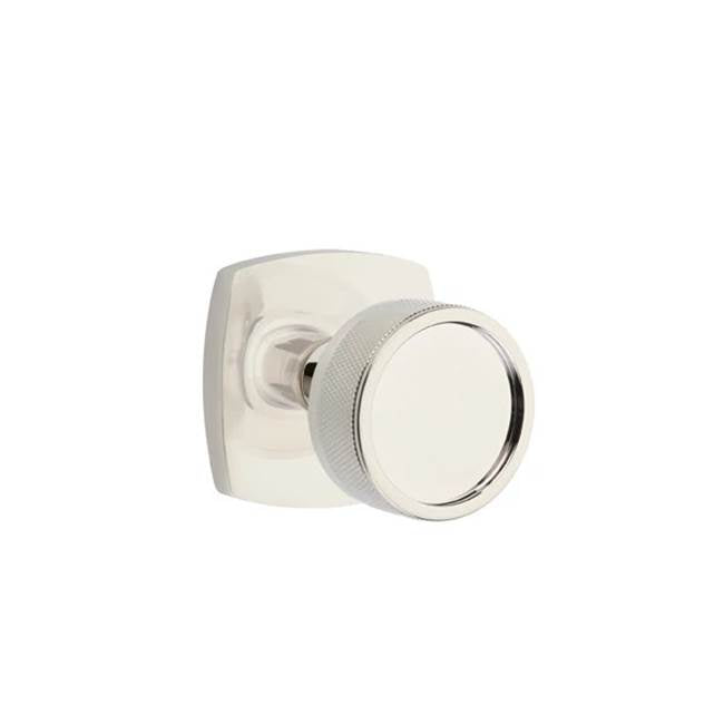 Emtek - Passage, Urban Modern Rosette US14, Conical Stem US14, Knurled Knob US14 - Polished Nickel