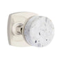 Emtek - Select Privacy, Urban Modern Rosette US14, Conical Stem US14, Light Terrazzo Knob - Polished Nickel