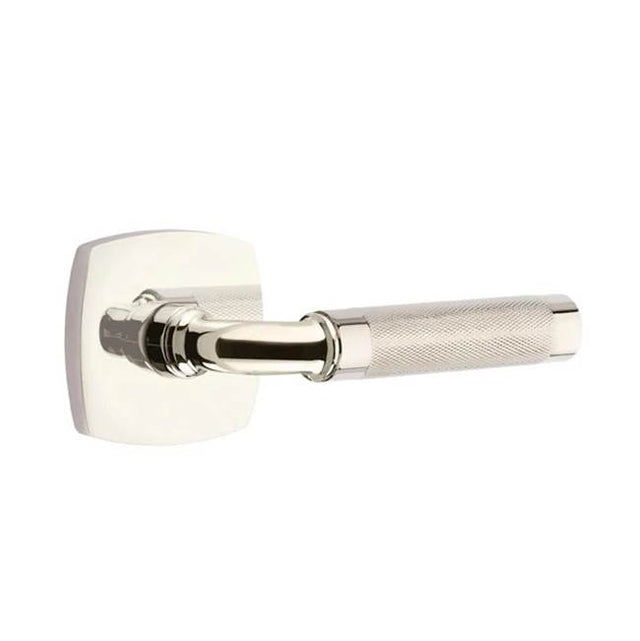 Emtek - Passage, Urban Modern Rosette US14, R-Bar Stem US14, Knurled Handle US14 LH - Polished Nickel