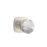 Emtek - Passage, Urban Modern Rosette US15, Conical Stem US15, White Marble Knob - Satin Nickel