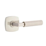 Emtek - Concealed Fastener, Privacy, Urban Modern Rosette US15, L-Square Stem US15, Faceted Handle US15 - Satin Nickel