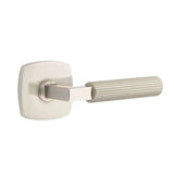 Emtek - Passage, Urban Modern Rosette US15, L-Square Stem US15, Straight Knurled Handle US15 LH - Satin Nickel