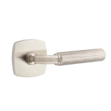 Emtek - Privacy, Urban Modern Rosette US15, R-Bar Stem US15, Straight Knurled Handle US15 RH - Satin Nickel