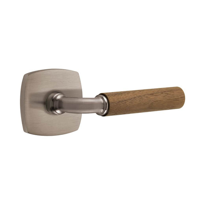 Emtek - Concealed Fastener, Select Passage, Urban Modern Rosette US15A, R-Bar Stem US15A, Dark Walnut Handle - Pewter