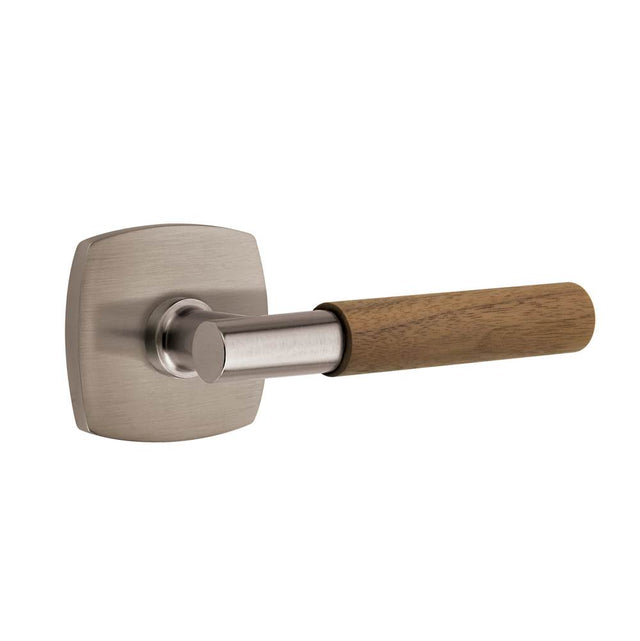 Emtek - Select Privacy, Urban Modern Rosette US15A, T-Bar Stem US15A, Dark Walnut Handle, LH - Pewter