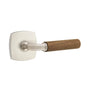 Emtek - Select Passage, Urban Modern Rosette US15, R-Bar Stem US15, Dark Walnut Handle, LH - Satin Nickel