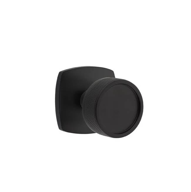 Emtek - Passage, Urban Modern Rosette US19, Conical Stem US19, Knurled Knob US19 - Flat Black