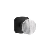Emtek - Passage, Urban Modern Rosette US19, Conical Stem US19, White Marble Knob - Flat Black