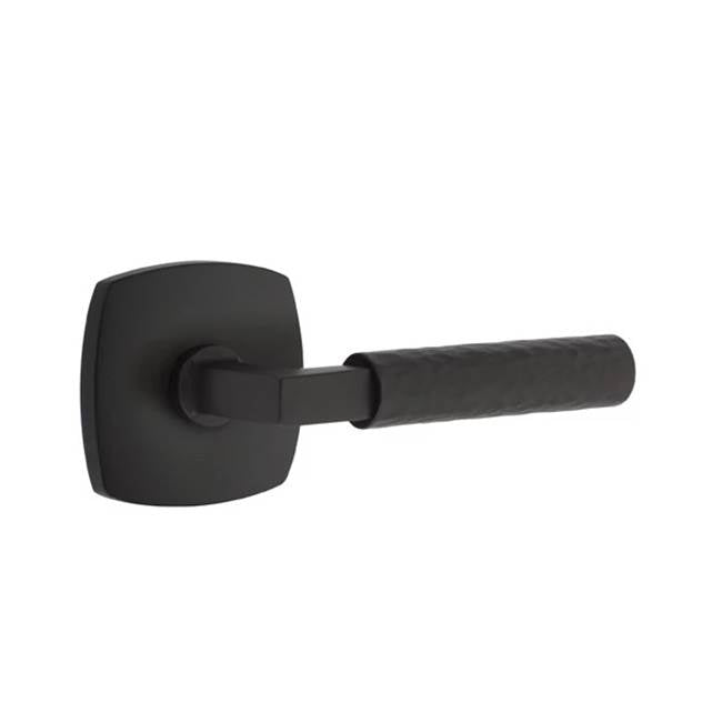 Emtek - Passage, Urban Modern Rosette US19, L-Square Stem US19, Hammered Handle US19 LH - Flat Black