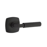 Emtek - Concealed Fastener, Privacy, Urban Modern Rosette US19, L-Square Stem US19, Hammered Handle US19 - Flat Black