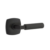 Emtek - Concealed Fastener, Passage, Urban Modern Rosette US19, L-Square Stem US19, Straight Knurled Handle US19 - Flat Black