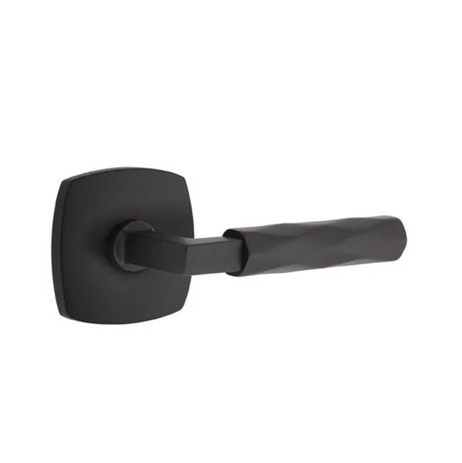 Emtek - Passage, Urban Modern Rosette US19, L-Square Stem US19, Tribeca Handle US19 RH - Flat Black