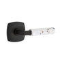 Emtek - Select Passage, Urban Modern Rosette US19, L-Square Stem US19, Light Terrazzo Handle, RH - Flat Black
