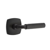Emtek - Passage, Urban Modern Rosette US19, R-Bar Stem US19, Knurled Handle US19 LH - Flat Black
