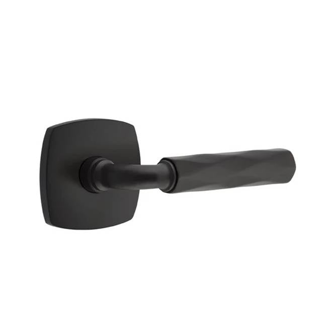 Emtek - Privacy, Urban Modern Rosette US19, R-Bar Stem US19, Tribeca Handle US19 LH - Flat Black