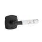 Emtek - Select Passage, Urban Modern Rosette US19, T-Bar Stem US19, Light Terrazzo Handle, RH - Flat Black
